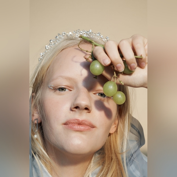 LELET NY Silver Mattar Crystal Crown Headband Swarovski Bridal Wedding Holidays - Picture 4 of 16